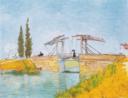 Vincent van Gogh The Bridge of Langlois at Arles with a Lady with Umbrella