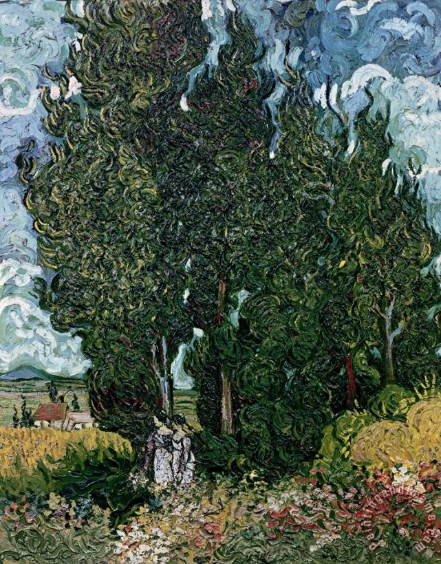 The Cypresses painting - Vincent van Gogh The Cypresses Art Print
