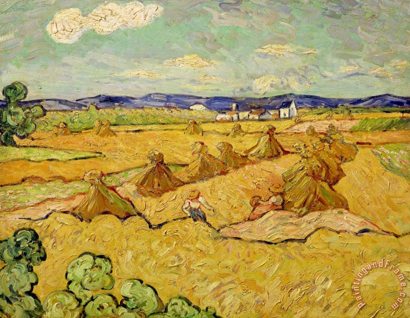 The Haystacks painting - Vincent van Gogh The Haystacks Art Print