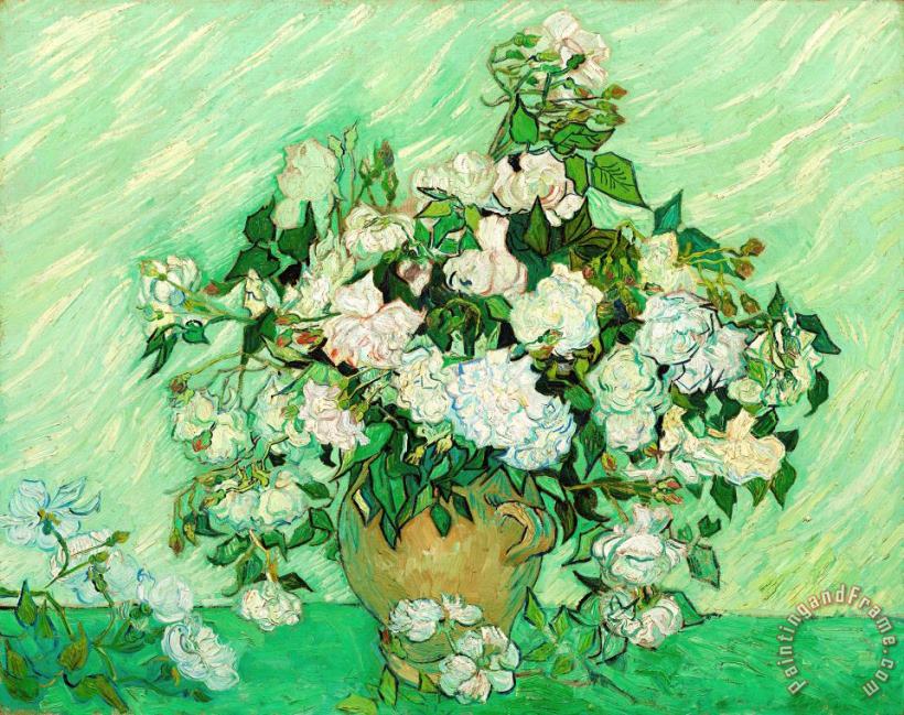 Vincent van Gogh Vase with Roses Art Print
