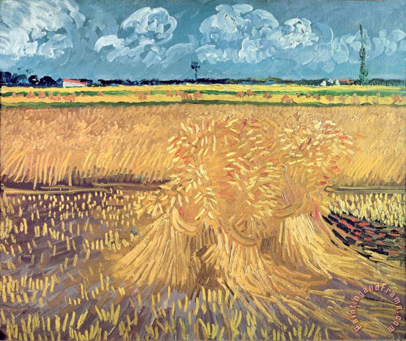 Vincent van Gogh Wheatfield with Sheaves Art Print