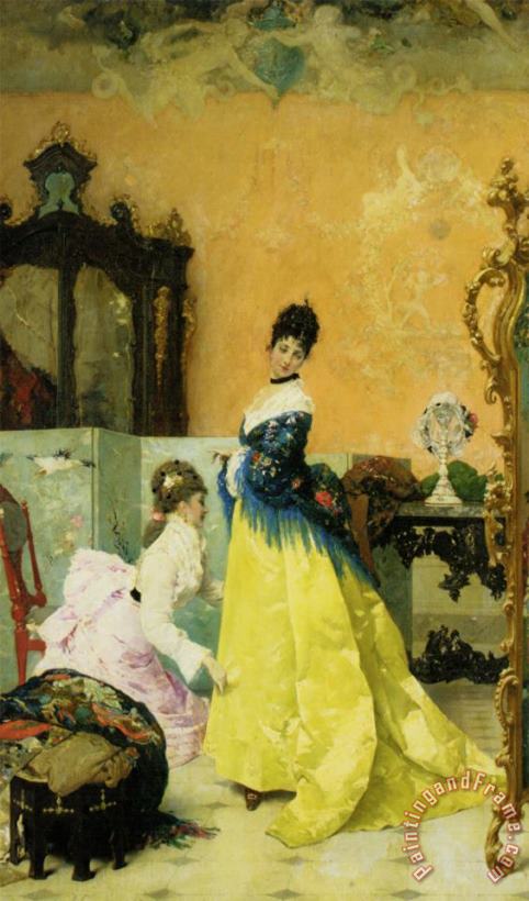 Vincenzo Capobianchi The Yellow Dress Art Painting