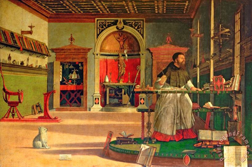 Vision Of St. Augustine painting - Vittore Carpaccio Vision Of St. Augustine Art Print