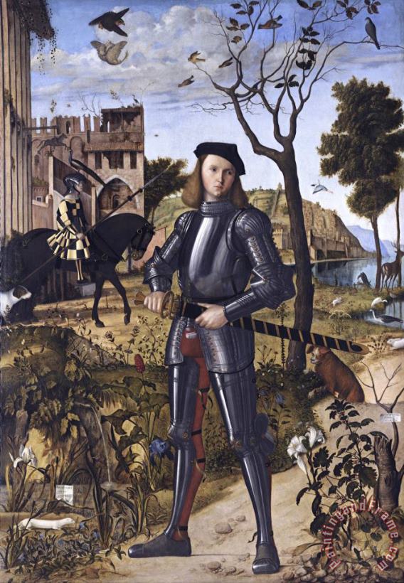 Young Knight in a Landscape (portrait of a Knight) painting - Vittore Carpaccio Young Knight in a Landscape (portrait of a Knight) Art Print