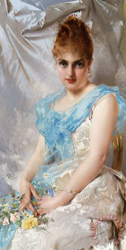 A Spring Beauty painting - Vittorio Matteo Corcos A Spring Beauty Art Print