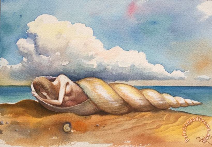 Awakened by The Ocean painting - Vladimir Kush Awakened by The Ocean Art Print