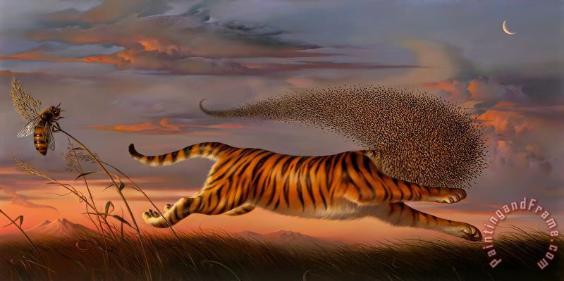 Beeing a Tiger painting - Vladimir Kush Beeing a Tiger Art Print