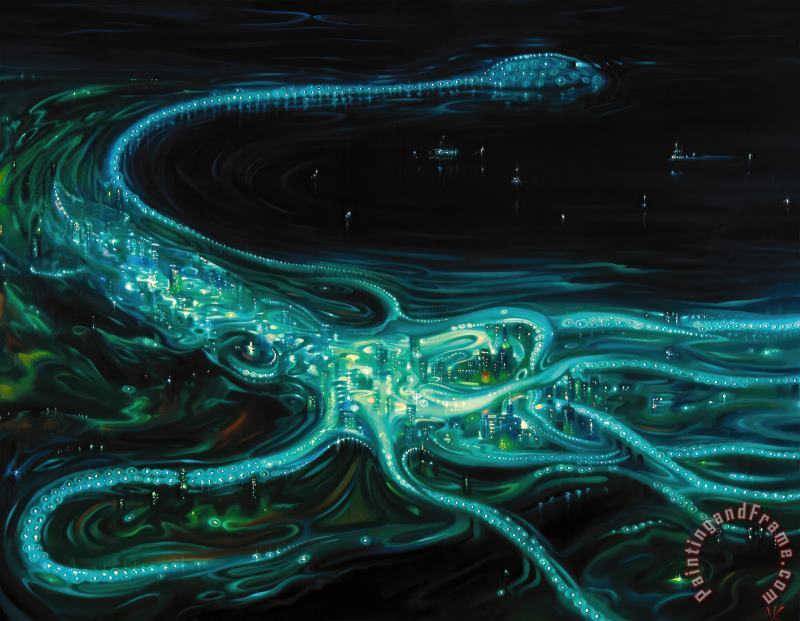 City by The Sea painting - Vladimir Kush City by The Sea Art Print
