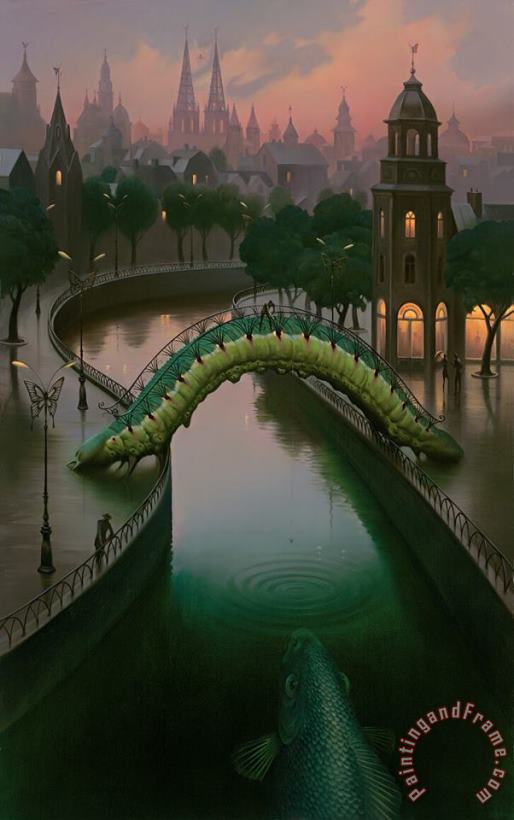 Fish in The City painting - Vladimir Kush Fish in The City Art Print