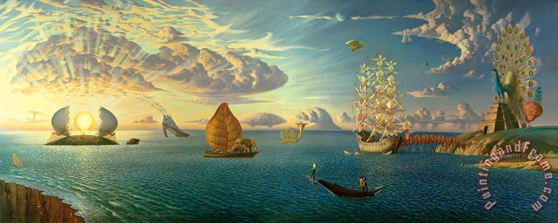 Mythology of The Oceans And Heavens painting - Vladimir Kush Mythology of The Oceans And Heavens Art Print