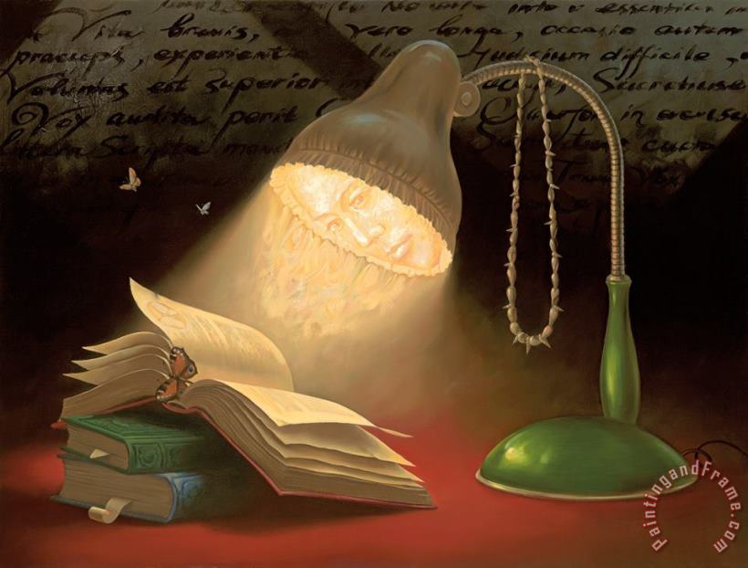Reading Lamp painting - Vladimir Kush Reading Lamp Art Print