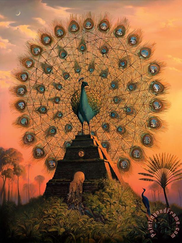 Vladimir Kush Sacred Bird of Yucatan Art Painting
