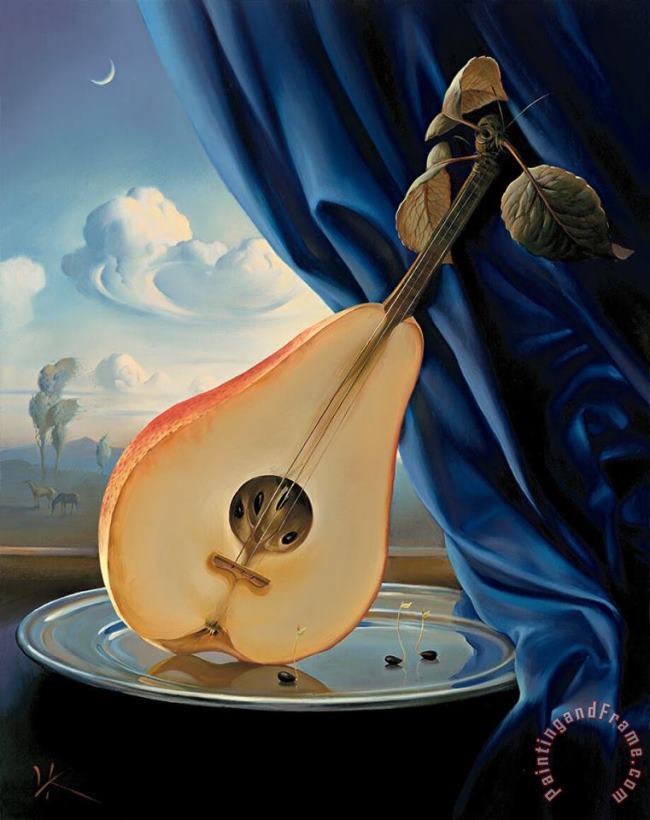 Still Life with Mandolin painting - Vladimir Kush Still Life with Mandolin Art Print