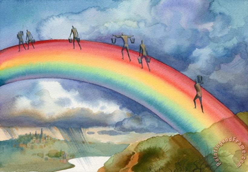 The Rainbow painting - Vladimir Kush The Rainbow Art Print