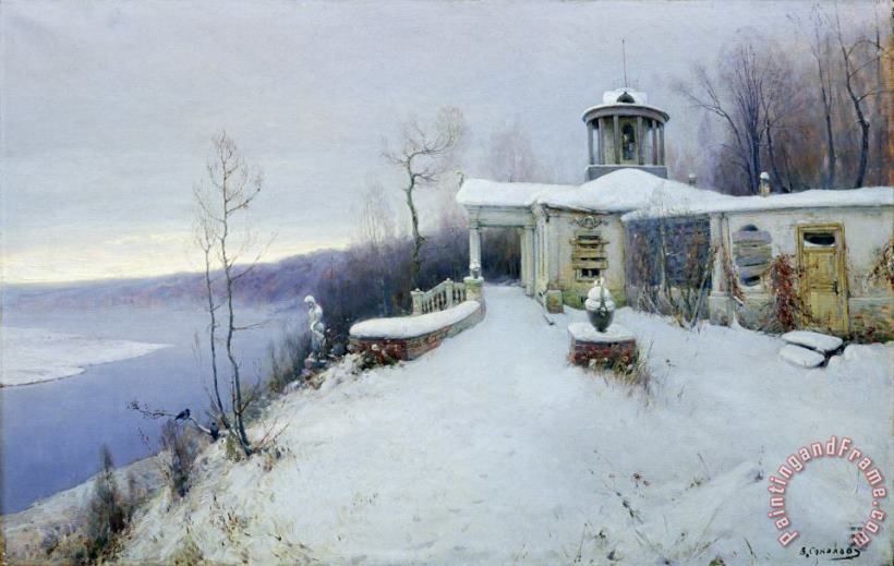 A deserted manor house painting - Vladimir Pavlovich Solokov A deserted manor house Art Print
