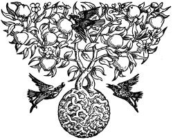 Walter Crane Birds And Fruit Tree Engraving