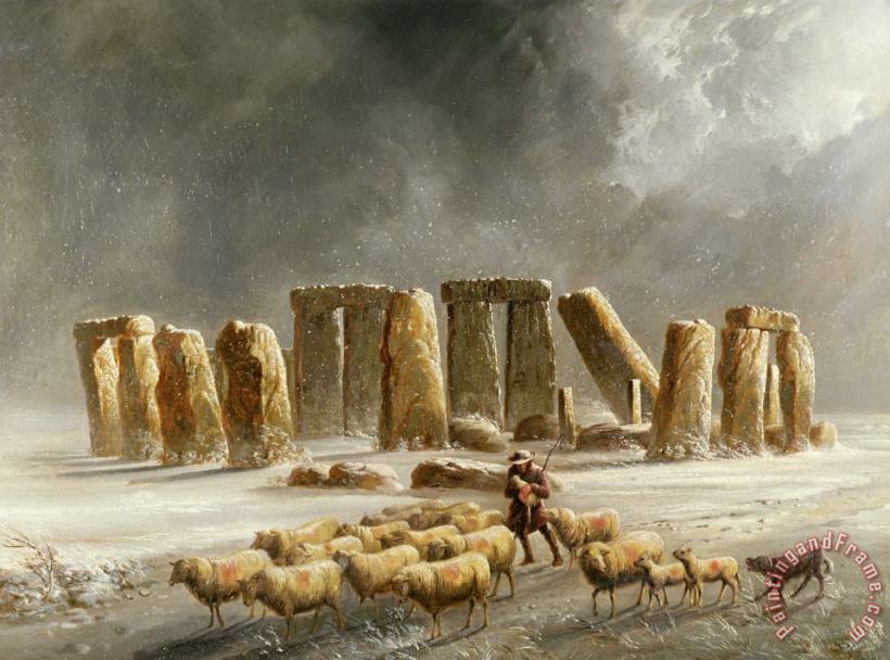 Stonehenge in Winter painting - Walter Williams Stonehenge in Winter Art Print