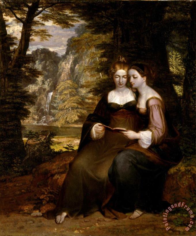 Hermia And Helena painting - Washington Allston Hermia And Helena Art Print