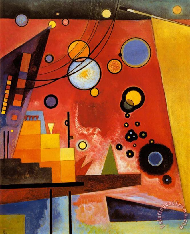 Wassily Kandinsky Heavy Red Art Painting