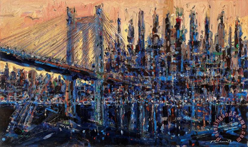 Bridge City, 1957 painting - Wayne Thiebaud Bridge City, 1957 Art Print
