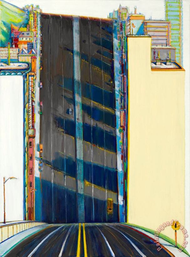 City Downgrade, 2001 painting - Wayne Thiebaud City Downgrade, 2001 Art Print
