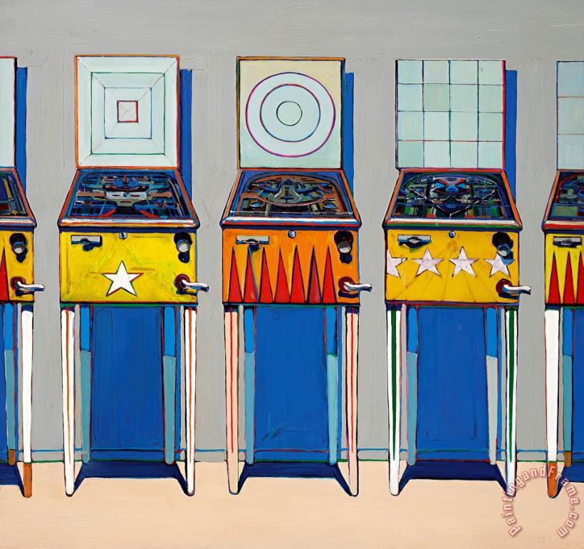 Wayne Thiebaud Four Pinball Machines, 1962 Art Painting
