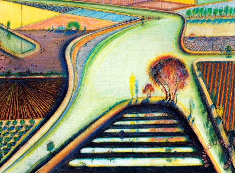 Wayne Thiebaud Levees And Dikes (green River Turn), 2000 Art Print