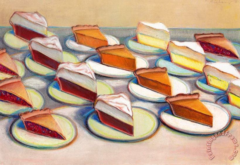 Sixteen Pies, 1965 painting - Wayne Thiebaud Sixteen Pies, 1965 Art Print