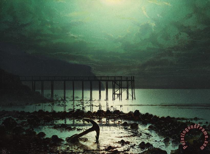 Low Tide by Moonlight painting - WHJ Boot Low Tide by Moonlight Art Print