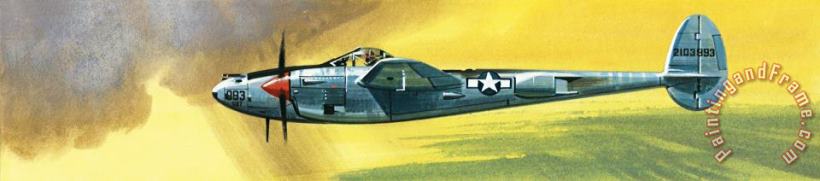 Lockheed P-38J Lightning painting - Wilf Hardy Lockheed P-38J Lightning Art Print