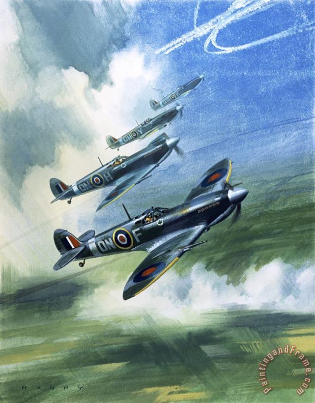 The Supermarine Spitfire Mark IX painting - Wilfred Hardy The Supermarine Spitfire Mark IX Art Print