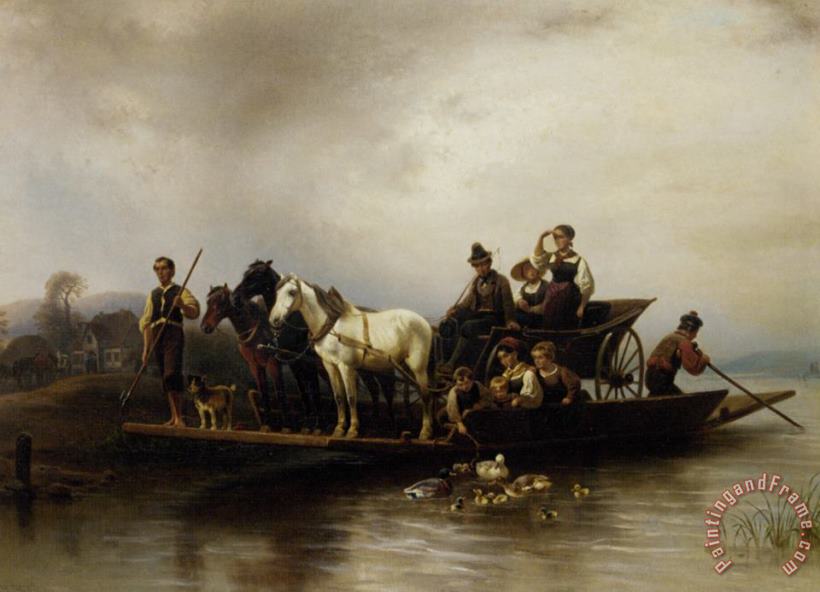 The Ferry Arrives painting - Wilhelm Alexander Meyerheim The Ferry Arrives Art Print
