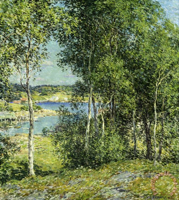 Willard Leroy Metcalf A Family of Birches Art Painting