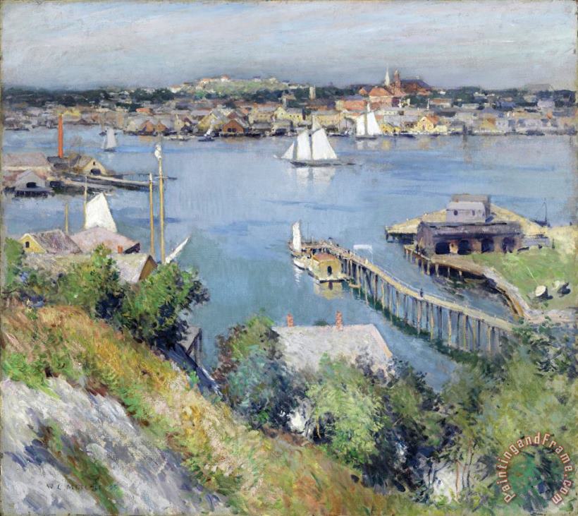 Gloucester Harbor painting - Willard Leroy Metcalf Gloucester Harbor Art Print