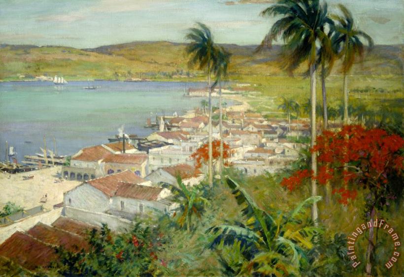 Willard Leroy Metcalf Havana Harbor Art Painting