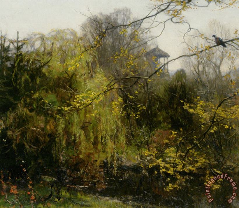 A View of a Park painting - Willem Bastiaan Tholen A View of a Park Art Print