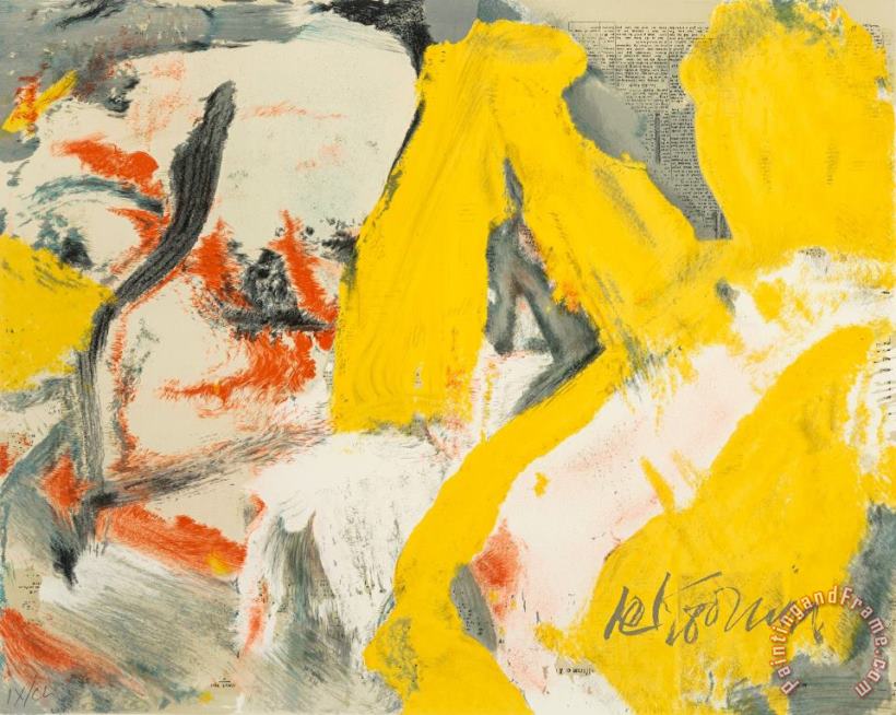 The Man And The Big Blonde, 1982 painting - Willem De Kooning The Man And The Big Blonde, 1982 Art Print