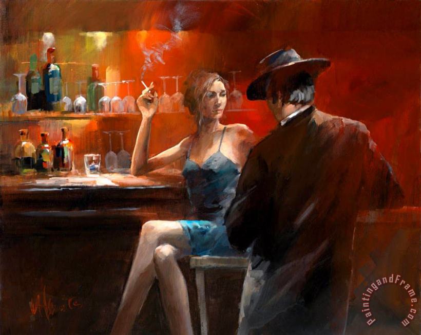 Evening in The Bar Ii painting - willem haenraets Evening in The Bar Ii Art Print