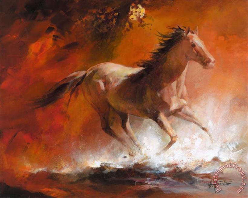 Wild Horses I painting - willem haenraets Wild Horses I Art Print