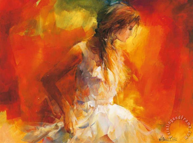 Young Girl I painting - willem haenraets Young Girl I Art Print