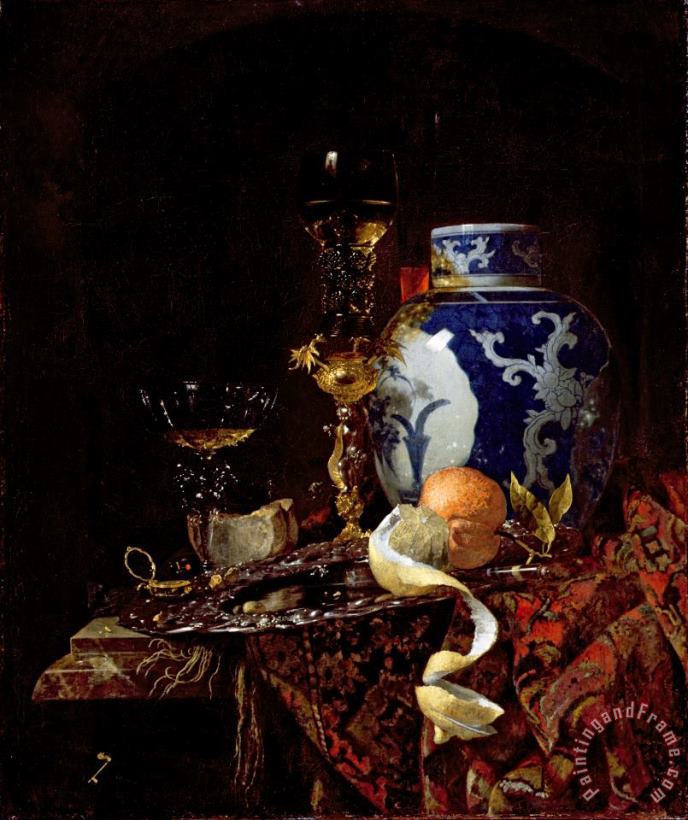 Still Life with a Chinese Porcelain Jar painting - Willem Kalf Still Life with a Chinese Porcelain Jar Art Print