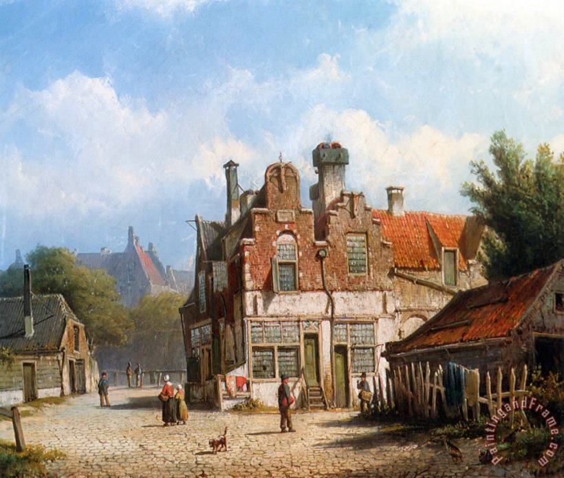 A Dutch Town Scene painting - Willem Koekkoek A Dutch Town Scene Art Print