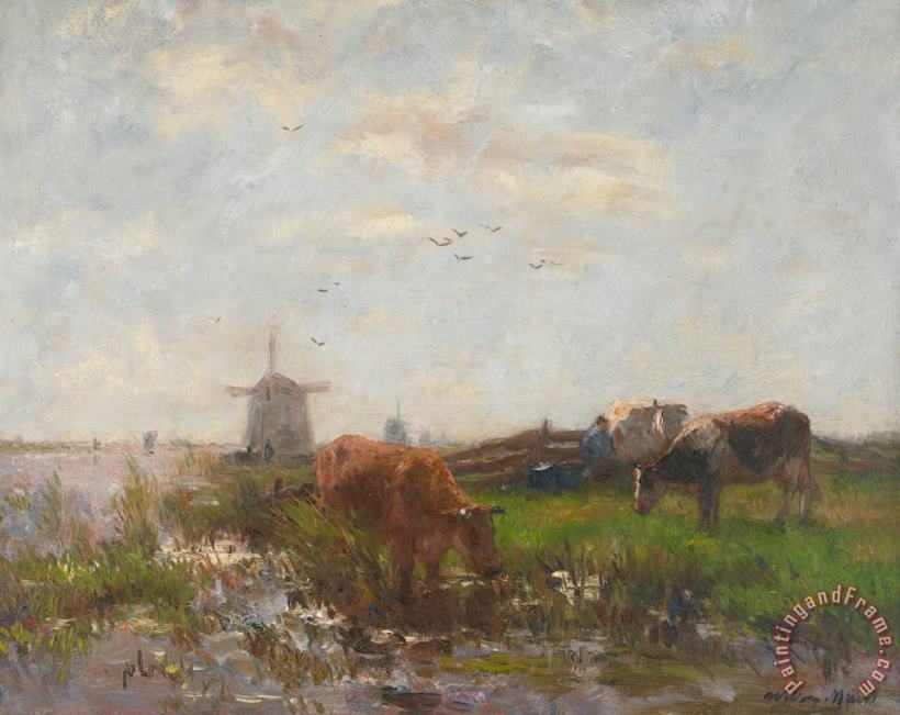 Willem Maris Cattle Grazing Art Print