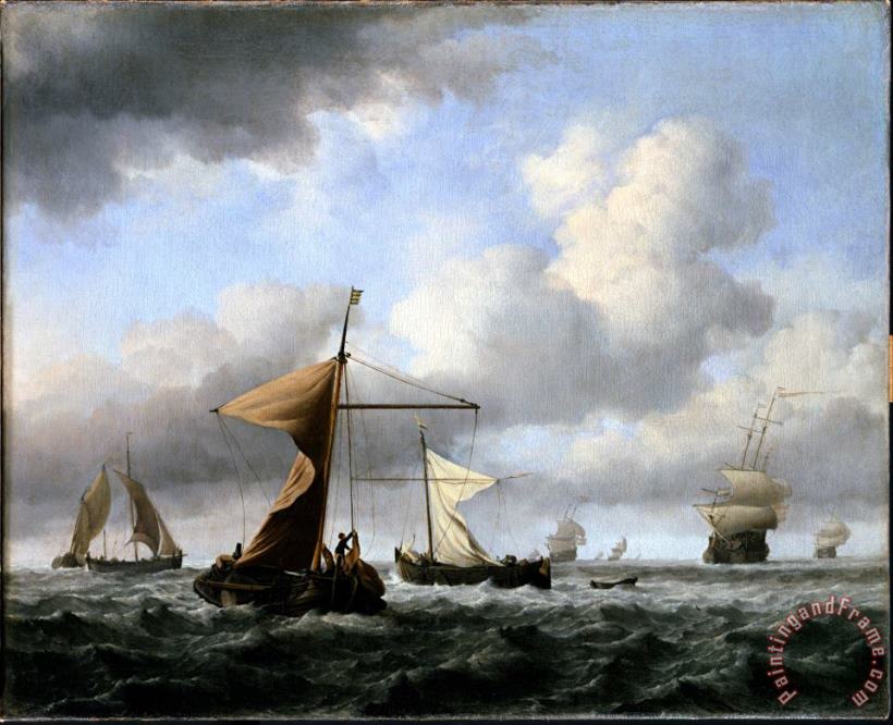 Willem van de Velde A Brisk Breeze Art Painting