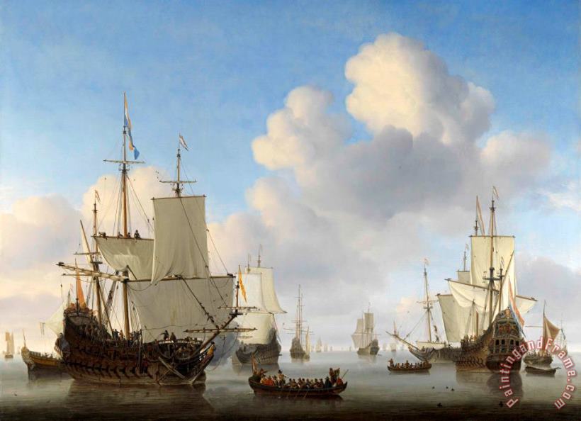 Willem van de Velde Dutch Ships in a Calm Art Print