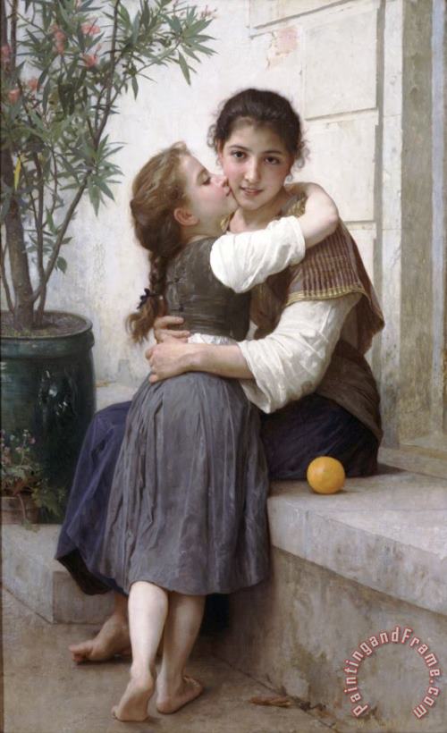 William Adolphe Bouguereau A Little Coaxing Art Painting