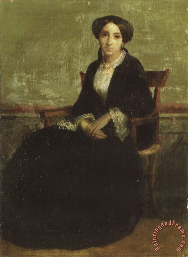A Portrait of Genevieve Bouguereau painting - William Adolphe Bouguereau A Portrait of Genevieve Bouguereau Art Print