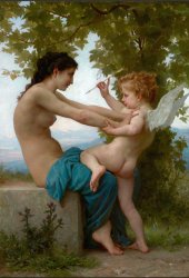William Adolphe Bouguereau A Young Girl Defending Herself Against Eros