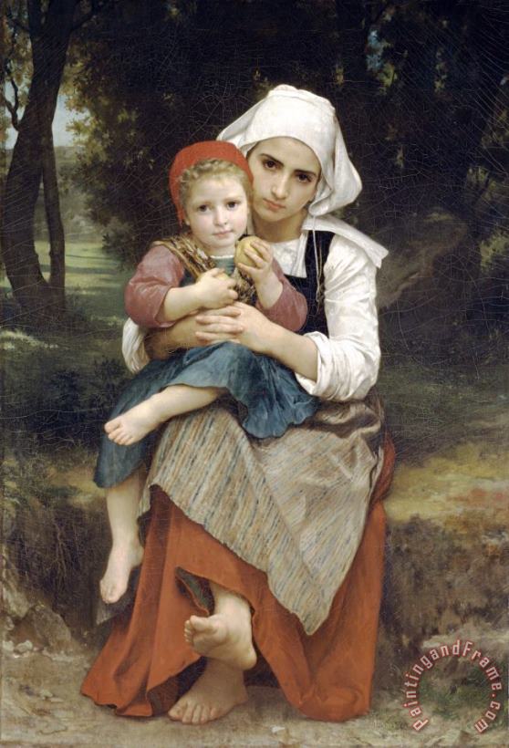 William Adolphe Bouguereau Breton Brother And Sister Art Painting