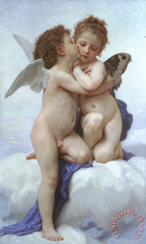 Cupid And Psyche As Children painting - William Adolphe Bouguereau Cupid And Psyche As Children Art Print